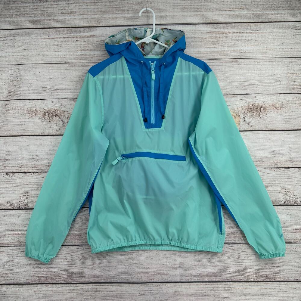 Chubbies 1/4 Zip Pullover Windbreaker Jacket Adult XS Blue Colorblock Hooded‎
